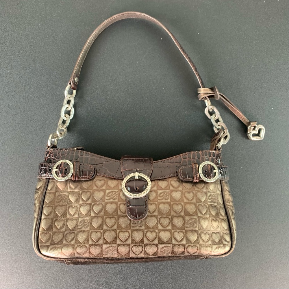Brighton small bronze and brown leather bag.